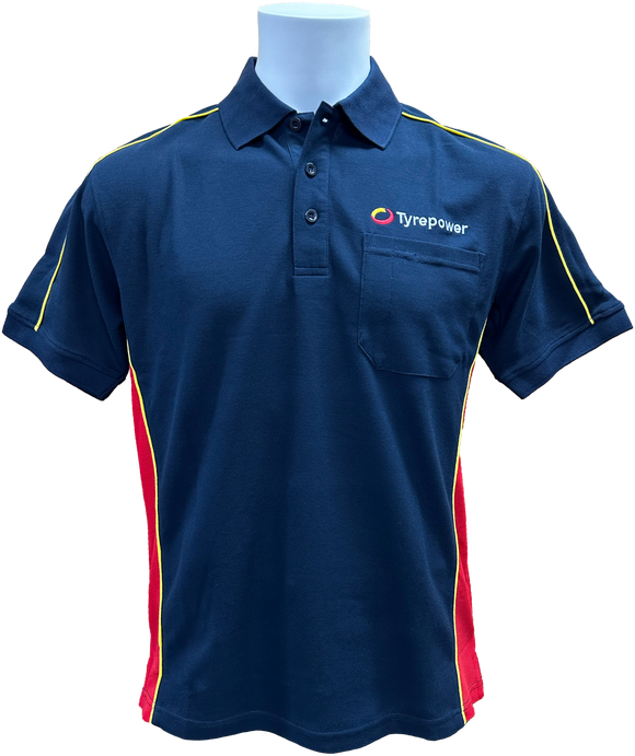 Mid Weight Short Sleeve Polo Shirt TP7708 NAVY/Red/Yellow
