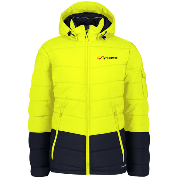 Unisex Streetworx Hooded Puffer Jacket TP4/SY/ZJ240 Yellow/Navy