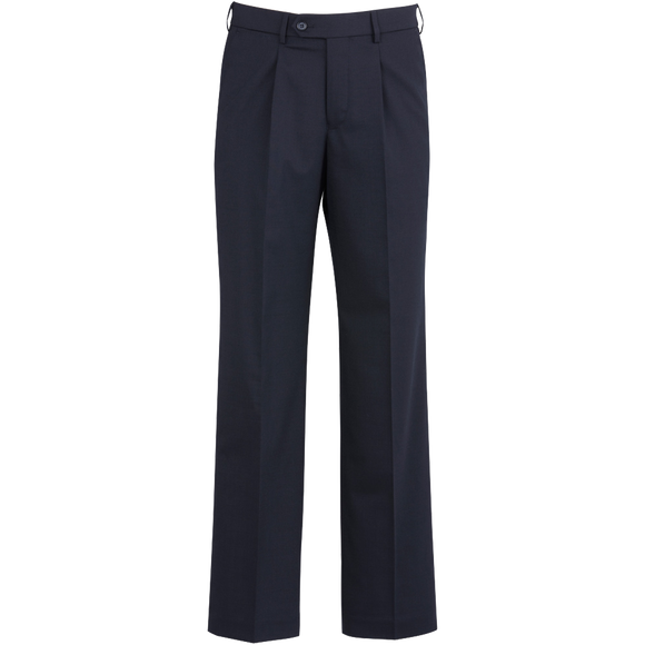 Mens Comfort Wool Single Pleat Business Pant TP1/BC/74011 NAVY