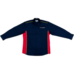 Long Sleeve Pit Crew Shirt TP3644 NAVY/Red/Yellow