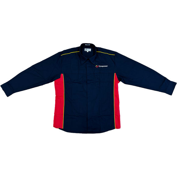 Long Sleeve Pit Crew Shirt TP3644 NAVY/Red/Yellow